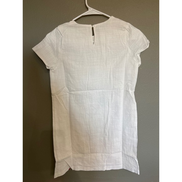 Hayden Girls White Embroidered Linen Blend Shift Dress Kids Size L 11 12 NWT - Picture 3 of 3